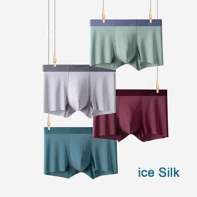 Men's Ice Silk Briefs Boxers _ Buy 1 Get 2 Free @ Just Rs.599/-